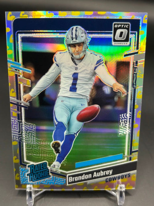 2023 Donruss Optic Brandon Aubrey #226 Flex Rookie Card /149 Dallas Cowboys front