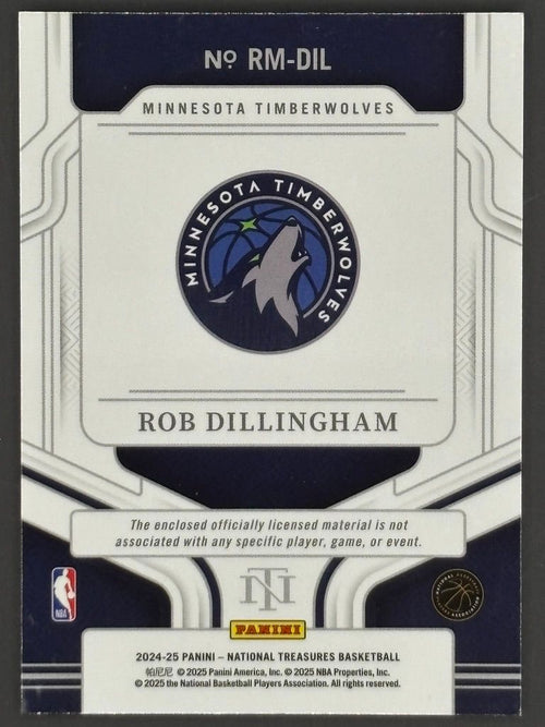 2024-25 Panini National Treasures Rob Dillingham Rookie Materials Prime #/25