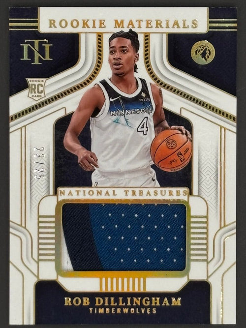 2024-25 Panini National Treasures Rob Dillingham Rookie Materials Prime /25 front