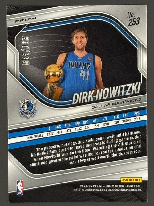 2024-25 Panini Prizm Black #253 Dirk Nowitzki Red Prizms #/299