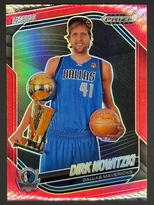 2024-25 Panini Prizm Black Dirk Nowitzki #253 Red Prizm /299 Basketball Card front