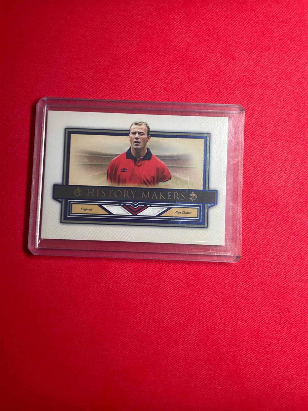 2023-24 Futera World Football Alan Shearer History Makers Relics Sapphire /9 front